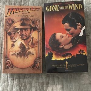 Indiana Jones and Gone with the Wind VHS Set